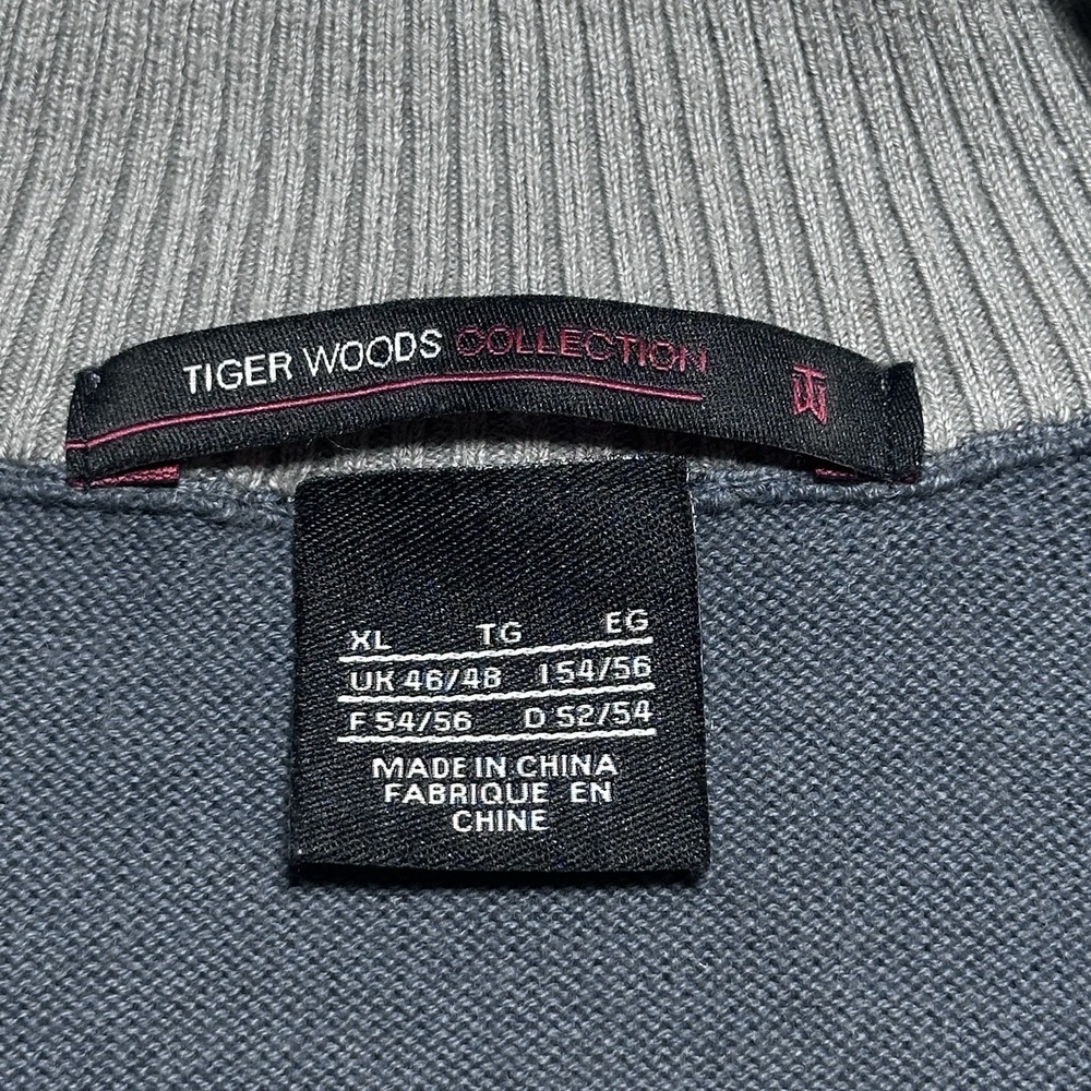 Nike Tiger Woods 1/4 Zip Sweater Mens XL Gray Cotton Cashmere Golf Casual Preppy - Picture 4 of 12